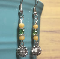 Sunflower Dangle Earrings , jewelry - Jill's Beaded Knit Bits, Jill's Beaded Knit Bits
 - 5
