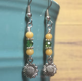 Sunflower Dangle Earrings , jewelry - Jill's Beaded Knit Bits, Jill's Beaded Knit Bits
 - 5