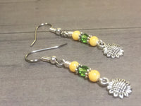 Sunflower Dangle Earrings , jewelry - Jill's Beaded Knit Bits, Jill's Beaded Knit Bits
 - 2