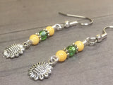 Sunflower Dangle Earrings , jewelry - Jill's Beaded Knit Bits, Jill's Beaded Knit Bits
 - 3