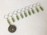 Taurus Zodiac Sign Stitch Marker Set Scorpio- 9 Pieces , Stitch Markers - Jill's Beaded Knit Bits, Jill's Beaded Knit Bits
 - 2