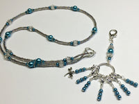 Dragonfly Stitch Marker Necklace Lanyard , Jewelry - Jill's Beaded Knit Bits, Jill's Beaded Knit Bits
 - 4