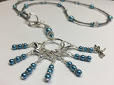 Dragonfly Stitch Marker Necklace Lanyard , Jewelry - Jill's Beaded Knit Bits, Jill's Beaded Knit Bits
 - 3