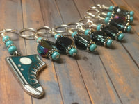Teal Converse Sneaker Stitch Marker Set , Stitch Markers - Jill's Beaded Knit Bits, Jill's Beaded Knit Bits
 - 3