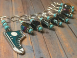 Teal Converse Sneaker Stitch Marker Set , Stitch Markers - Jill's Beaded Knit Bits, Jill's Beaded Knit Bits
 - 3