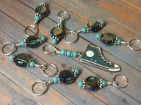 Teal Converse Sneaker Stitch Marker Set , Stitch Markers - Jill's Beaded Knit Bits, Jill's Beaded Knit Bits
 - 4