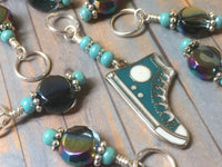 Teal Converse Sneaker Stitch Marker Set , Stitch Markers - Jill's Beaded Knit Bits, Jill's Beaded Knit Bits
 - 1