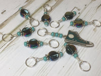 Teal Converse Sneaker Stitch Marker Set , Stitch Markers - Jill's Beaded Knit Bits, Jill's Beaded Knit Bits
 - 6