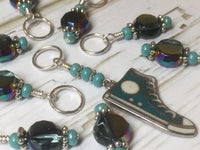 Teal Converse Sneaker Stitch Marker Set , Stitch Markers - Jill's Beaded Knit Bits, Jill's Beaded Knit Bits
 - 7