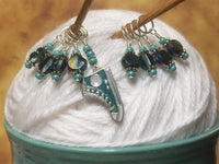 Teal Converse Sneaker Stitch Marker Set , Stitch Markers - Jill's Beaded Knit Bits, Jill's Beaded Knit Bits
 - 2