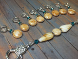 Knitting Bag Lanyard & Stitch Markers- Honey Teal Texture , Stitch Markers - Jill's Beaded Knit Bits, Jill's Beaded Knit Bits
 - 8