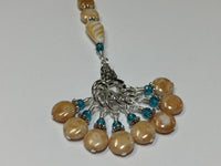 Knitting Bag Lanyard & Stitch Markers- Honey Teal Texture , Stitch Markers - Jill's Beaded Knit Bits, Jill's Beaded Knit Bits
 - 6