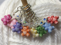 Tiny Teddy Bear Stitch Markers & Holder , Stitch Markers - Jill's Beaded Knit Bits, Jill's Beaded Knit Bits
 - 3