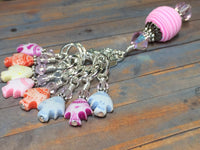 Tiny Fish Stitch Markers & Beaded Holder , Stitch Markers - Jill's Beaded Knit Bits, Jill's Beaded Knit Bits
 - 4