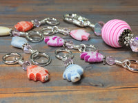 Tiny Fish Stitch Markers & Beaded Holder , Stitch Markers - Jill's Beaded Knit Bits, Jill's Beaded Knit Bits
 - 6