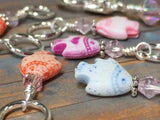 Tiny Fish Stitch Markers & Beaded Holder , Stitch Markers - Jill's Beaded Knit Bits, Jill's Beaded Knit Bits
 - 3