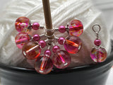 Translucent Pink Small Needle Stitch Markers , Stitch Markers - Jill's Beaded Knit Bits, Jill's Beaded Knit Bits
 - 4