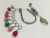 Tree of Life Stitch Marker Set with Horseshoe Holder , Stitch Markers - Jill's Beaded Knit Bits, Jill's Beaded Knit Bits
 - 1