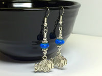 Tropical Fish Wire Dangle Earrings , jewelry - Jill's Beaded Knit Bits, Jill's Beaded Knit Bits
 - 1