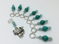 Turquoise Cat Stitch Marker Jewelry Set , Stitch Markers - Jill's Beaded Knit Bits, Jill's Beaded Knit Bits
 - 1