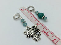 Turquoise Cat Stitch Marker Jewelry Set , Stitch Markers - Jill's Beaded Knit Bits, Jill's Beaded Knit Bits
 - 5