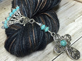 Turrquoise Cross Stitch Marker Holder & Snag Free Stitch Markers , Stitch Markers - Jill's Beaded Knit Bits, Jill's Beaded Knit Bits
 - 4