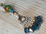 Golden Turquoise Ombre Stitch Marker Set with Clip Holder , Stitch Markers - Jill's Beaded Knit Bits, Jill's Beaded Knit Bits
 - 2