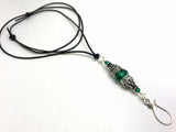 Vintage Style Beaded Portuguese Knitting Necklace- Stitch Marker  & ID Holder