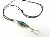 Vintage Style Beaded Portuguese Knitting Necklace- Stitch Marker  & ID Holder