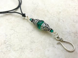 Vintage Style Beaded Portuguese Knitting Necklace- Stitch Marker  & ID Holder