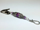 Antique Purple Portuguese Knitting Pin- Clip on ID Badge Pin , Portugese Knitting Pin - Jill's Beaded Knit Bits, Jill's Beaded Knit Bits
 - 1