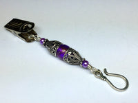 Antique Purple Portuguese Knitting Pin- Clip on ID Badge Pin , Portugese Knitting Pin - Jill's Beaded Knit Bits, Jill's Beaded Knit Bits
 - 7