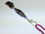 Antique Purple Portuguese Knitting Pin- Clip on ID Badge Pin , Portugese Knitting Pin - Jill's Beaded Knit Bits, Jill's Beaded Knit Bits
 - 6