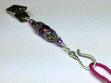 Antique Purple Portuguese Knitting Pin- Clip on ID Badge Pin , Portugese Knitting Pin - Jill's Beaded Knit Bits, Jill's Beaded Knit Bits
 - 5
