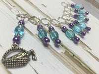 Wine In A Basket Stitch Marker Set , Stitch Markers - Jill's Beaded Knit Bits, Jill's Beaded Knit Bits
 - 5