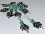 Silver Vines Wire Loop Stitch Marker Set for Knitters , Stitch Markers - Jill's Beaded Knit Bits, Jill's Beaded Knit Bits
 - 8