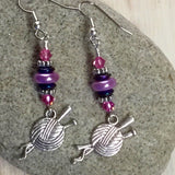 Ball of Yarn Dangle Earrings , jewelry - Jill's Beaded Knit Bits, Jill's Beaded Knit Bits
 - 5