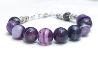 Purple Agate Abacus Row Counting Bracelet - Optional ADD 6 Stitch Markers