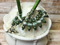 Snag Free Angel Wing Stitch Marker Set- Green 9 Pieces , Stitch Markers - Jill's Beaded Knit Bits, Jill's Beaded Knit Bits
 - 1