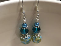 Aqua Green Speckle French Hook Wire Earrings- Surgcal Steel , jewelry - Jill's Beaded Knit Bits, Jill's Beaded Knit Bits
 - 6