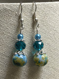 Aqua Green Speckle French Hook Wire Earrings- Surgcal Steel , jewelry - Jill's Beaded Knit Bits, Jill's Beaded Knit Bits
 - 7