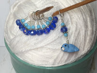 Baby Seal Stitch Marker Set- 9pc. Blue , Stitch Markers - Jill's Beaded Knit Bits, Jill's Beaded Knit Bits
 - 4