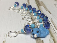 Baby Seal Stitch Marker Set- 9pc. Blue , Stitch Markers - Jill's Beaded Knit Bits, Jill's Beaded Knit Bits
 - 3