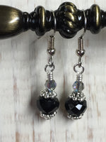 Black Crystal Beaded Dangle Earrings , jewelry - Jill's Beaded Knit Bits, Jill's Beaded Knit Bits
 - 10