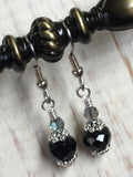 Black Crystal Beaded Dangle Earrings , jewelry - Jill's Beaded Knit Bits, Jill's Beaded Knit Bits
 - 3