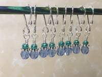 Removable Blue Stitch Markers- Shepherds Hook Style , Stitch Markers - Jill's Beaded Knit Bits, Jill's Beaded Knit Bits
 - 3