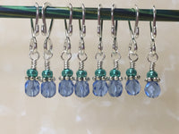 Removable Blue Stitch Markers- Shepherds Hook Style , Stitch Markers - Jill's Beaded Knit Bits, Jill's Beaded Knit Bits
 - 4