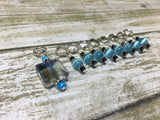 Snag Free Stitch Marker Set- Blue Crystal & Cats Eye , Stitch Markers - Jill's Beaded Knit Bits, Jill's Beaded Knit Bits
 - 1