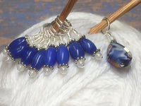 Crystal-Teardrop-Stitch-Marker-Set-Blue , Stitch Markers - Jill's Beaded Knit Bits, Jill's Beaded Knit Bits
 - 3