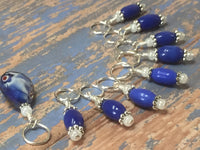 Crystal-Teardrop-Stitch-Marker-Set-Blue , Stitch Markers - Jill's Beaded Knit Bits, Jill's Beaded Knit Bits
 - 2